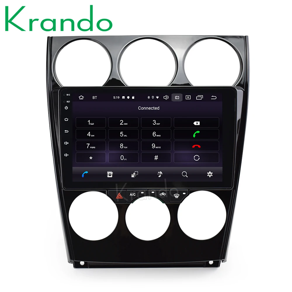 Krando Android 9,0 " Полный сенсорный автомобильный Радио плеер для Mazda 6 2002- навигационная мультимедийная система аудио стерео нет 2din DVD