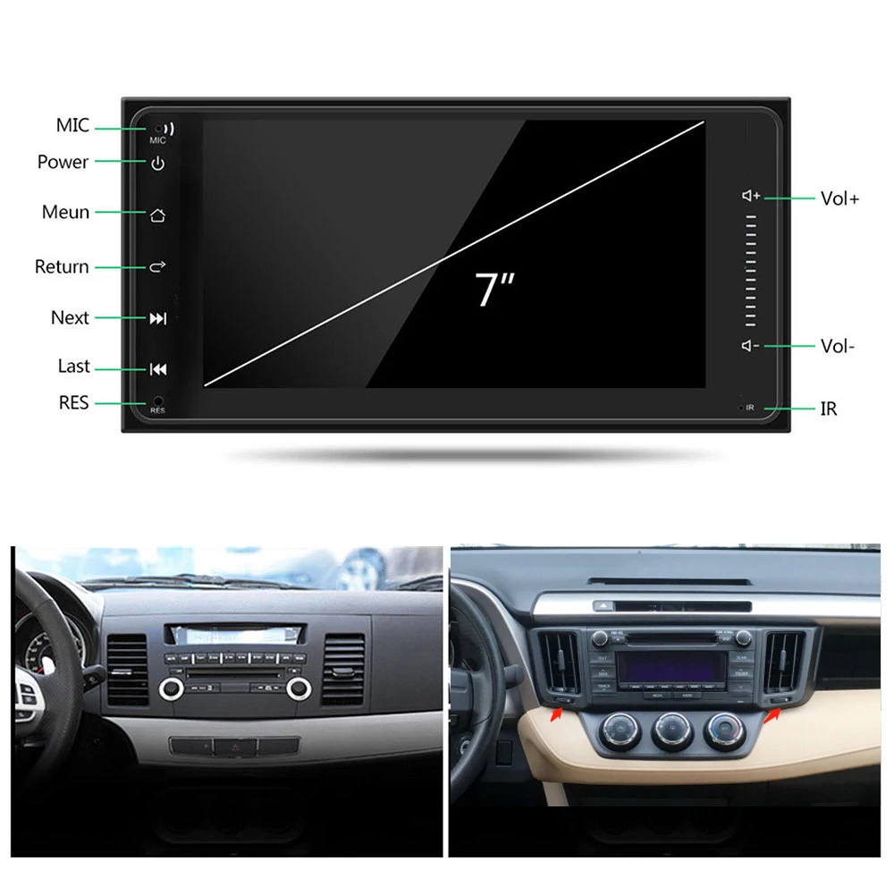 Android 2 din автомагнитола головное устройство мультимедийный плеер для TOYOTA Corolla E120 2007 2010 2011 2012 2013 BYD dvd Навигация стерео - Цвет: A    Standard