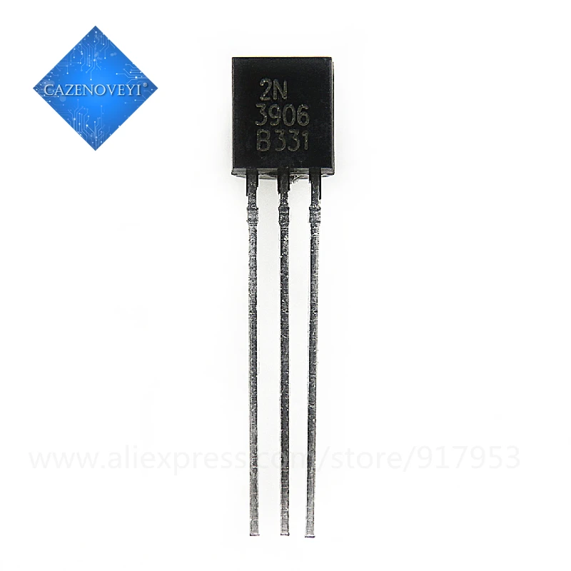 

100pcs/lot 2N3906 TO-92 3906 General Purpose Transistor 0.2A 40V PNP MMBT3906 new original In Stock