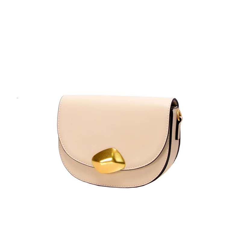

Bag Woman 2019 Niche Design Genuine Leather Woman Package Concise Single Shoulder Saddle Package Diagonal Package