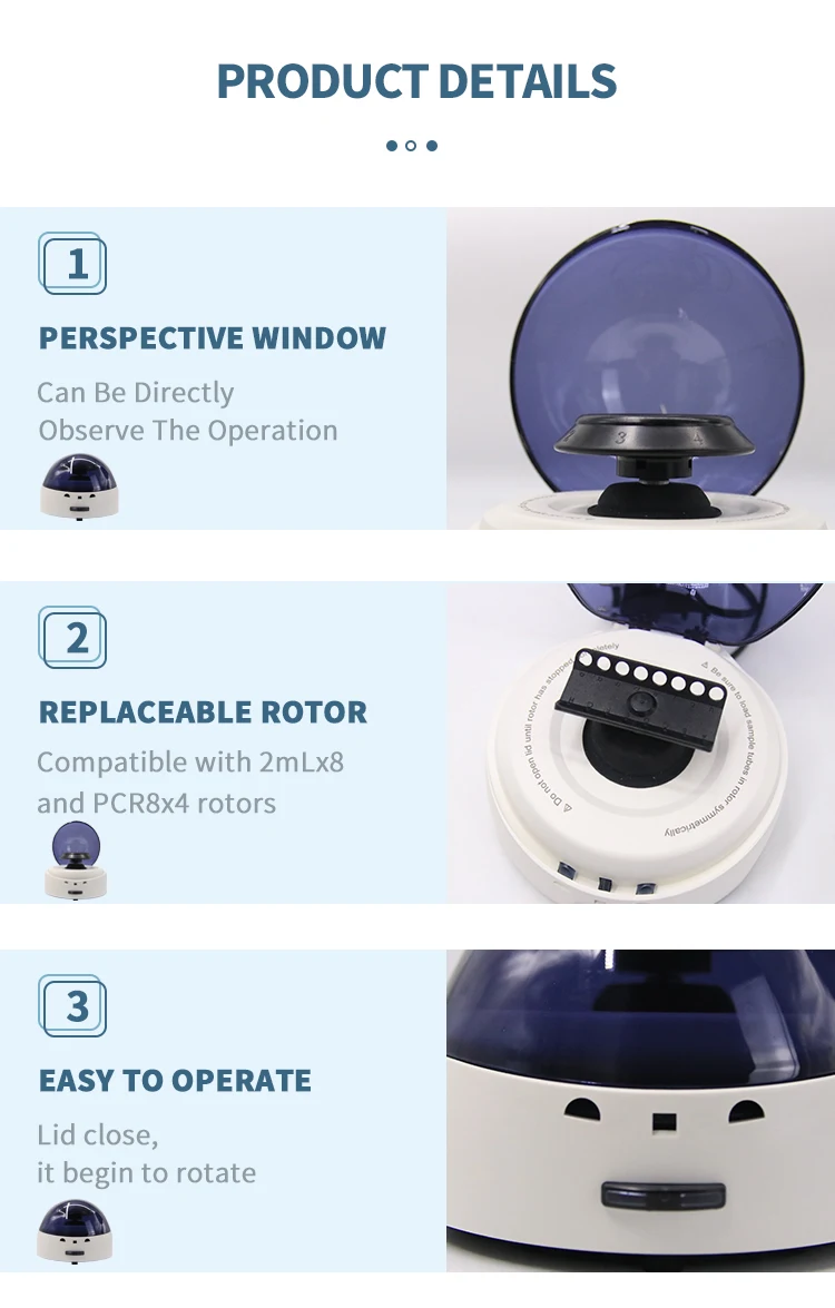 IKEME prp Mini Centrifuge Laboratory Centrifuges 5000rpm 7000rpm Dlab para 0,2 0,5 1,5 2ml tubo centr&iacute;fugo