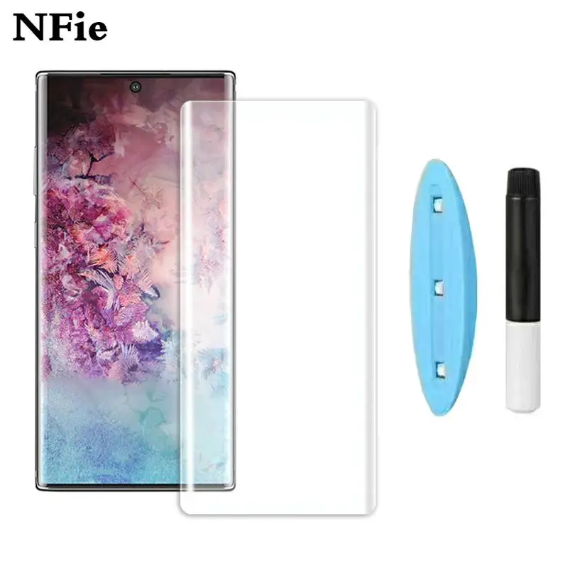 

5D Full Glue UV Tempered Glass for Samsung Note10 Pro S10 S8 S9 Plus Screen Protector on Galaxy Note 8 9 S7 Edge with UV liquid