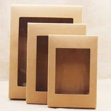 20 шт DIY бумажная коробка с окном белый/черный/крафт-бумага подарочная коробка торт упаковка для свадьбы дома вечерние упаковка для кексов