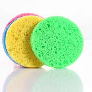 

1pcs 6/7/8/9cm Face Round Makeup Remover Tools Natural Wood Pulp Sponge Cellulose Compress Cosmetic Puff Facial Washing Sponge
