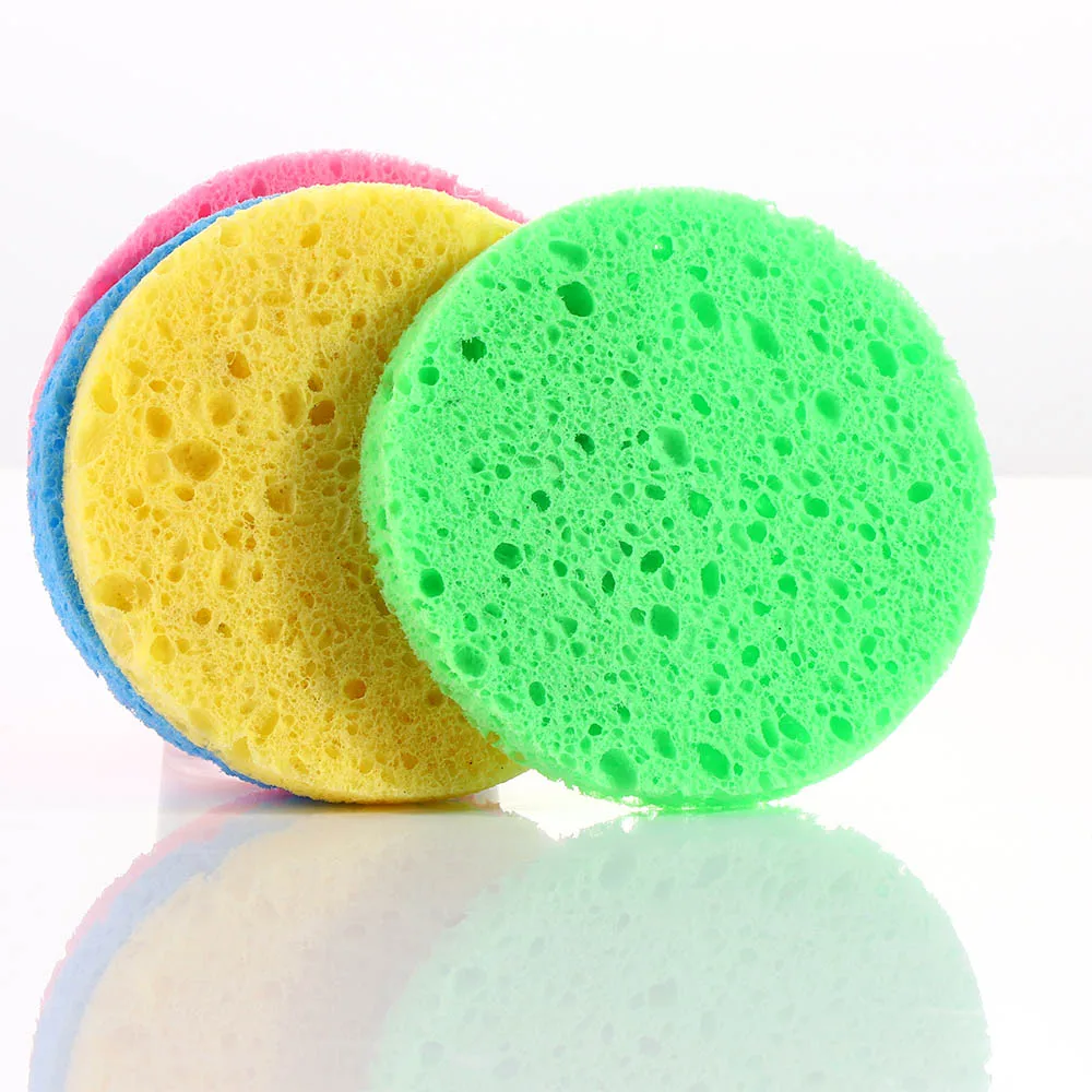 

6/7/8/9cm Face Round Makeup Remover Tools Natural Wood Pulp Sponge Cellulose Compress Cosmetic Puff Facial Washing Sponge