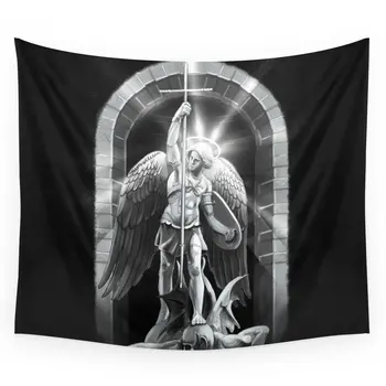 

Archangel Michael Tapestry Wall Hanging Black Wall Decor Tapestries Art Throw Towel Sheet Personalized Table Cloth Home Decor
