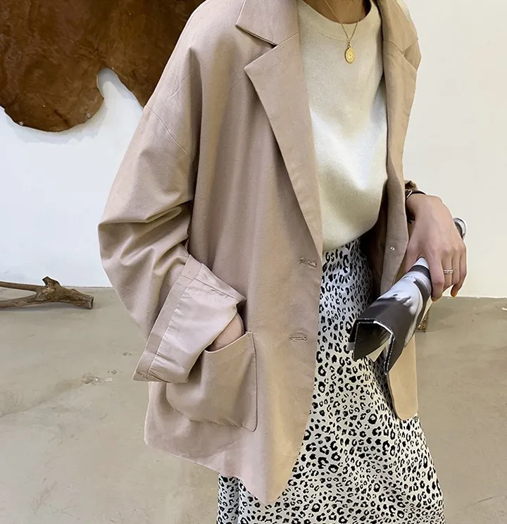 

Suit Female Spring New Style Korean-style Loose-Fit Slimming Long Sleeve Single Breasted Simple Versatile Casual Coat
