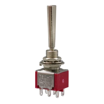 

2Pcs SH T8012-U2 ON-OFF-ON 6Pin 3Position Long Flatted Handle Maintained Toggle Switch DPDT