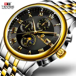 Tevise мужские часы лучший бренд класса люкс модные автоматические механические часы мужские спортивные водонепроницаемые часы Moon Prase Relogio