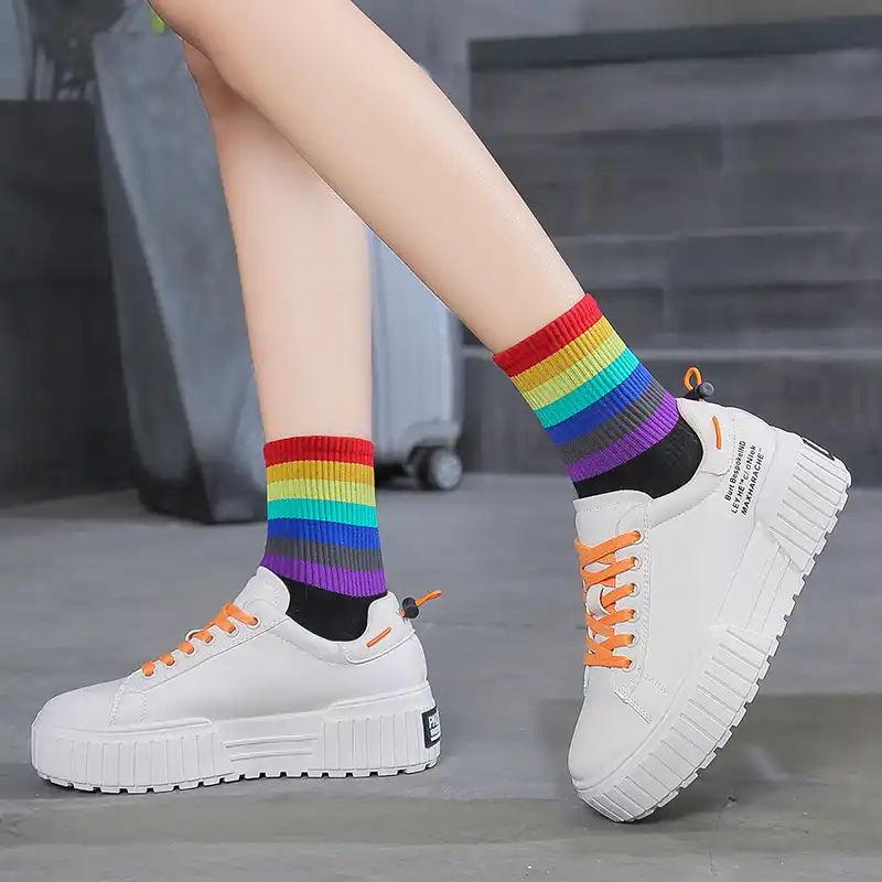 Zapatillas de deporte de moda, zapatos blancos de cuña de nuevo diseñador,  zapatillas de plataforma coloridas, zapatos femeninos para mujer, zapatos  para caminar, I5 52 de mujer|Zapatillas para caminar| - AliExpress