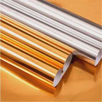 

Metal Mirror Gold Silver Brushed Fridge Self-adhesive Wallpaper Furniture Renovation Sticker Refrigerator Door Decorative Film