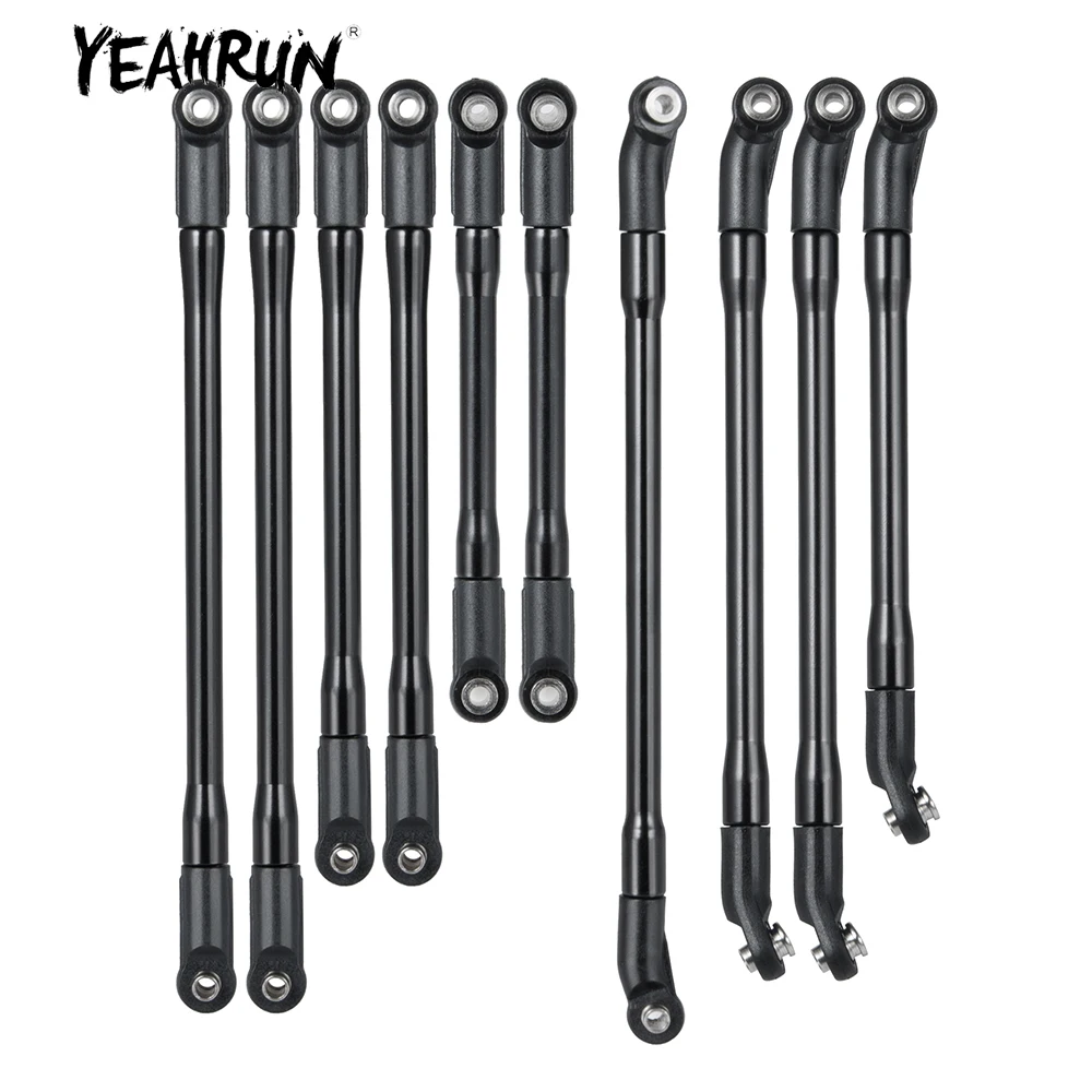 

YEAHRUN, 10 шт., алюминиевая тяга с ЧПУ для осевого SCX10 II, 90046, 90047, 313 мм, колесная база, 1/10, детали для обновленного радиоуправляемого гусеничного автомобиля