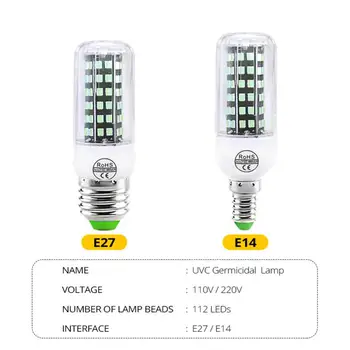 

E14 Germicidal Light E27 LED UV Desinfection Lamp GU10 Sterilizer Light Bulb Disinfection Light Ultraviolet Corn Bulb
