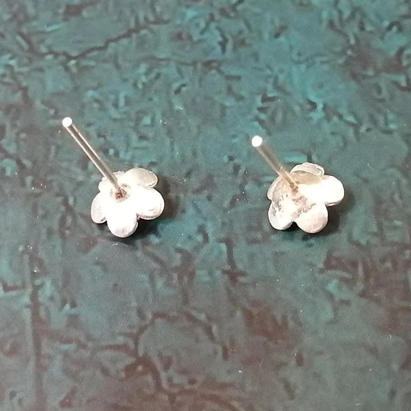 Серьги из стерлингового серебра 999 пробы, маленькие корейские серьги-гвоздики с цветком для женщин, роскошные ювелирные изделия, модные серьги-гвоздики ручной работы