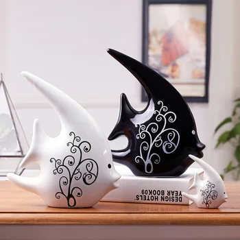 

Simple Home Ceramic Fish Jewelry Living Room Decoration Decoration Creative Gift Ceramic Modern Couple Decoration Wedding Gift