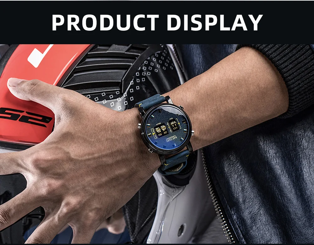 MEGIR для мужчин s часы лучший бренд класса люкс кварцевые спортивные часы для мужчин кожа Военная Униформа наручные часы Relogio Masculino Reloj Hombre