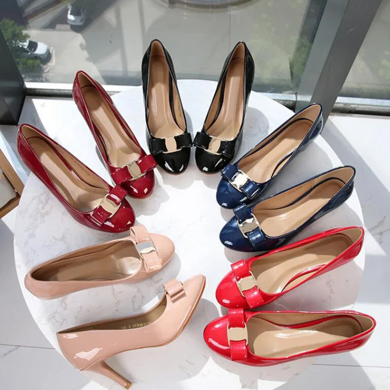 Г. Пикантная женская обувь красные туфли-лодочки с острым носком модельные туфли из лакированной кожи туфли-лодочки на высоком каблуке Свадебная обувь zapatos mujer 7 см