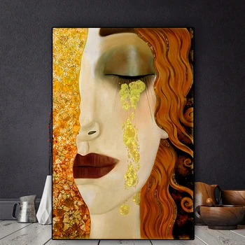 

Classic Artist Gustav Klimt Golden Tears Cuadros Oil Painting on Canvas Posters and Prints Wall Pictures for Living Room Decor