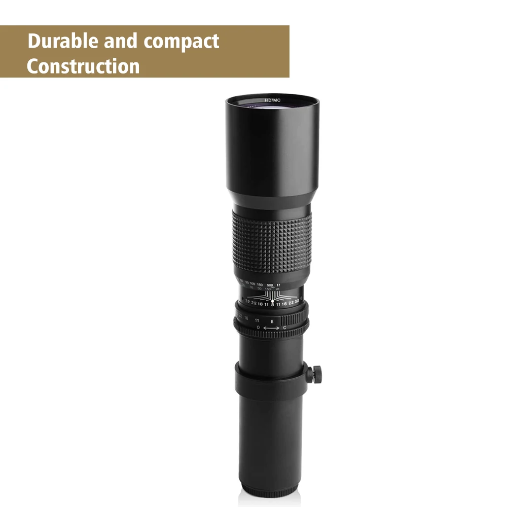 Mcoplus 500 Millimetri F8.0 Super Teleobiettivo Zoom Manuale Lens Per Canon Eos Ef Ef-S Montaggio T5 T5I T6I 6D 60D 70D 80D 200D 5Dii 5Div