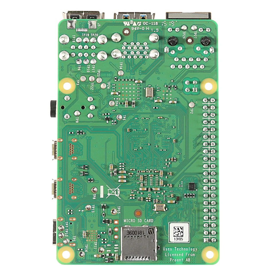 Raspberry Pi 4 Model B с 1/2/4GB Ram Bcm2711 4 ядра Cortex-a72 Arm V8 1,5 ГГц Поддержка 2,4/5,0 ГГц Wi-Fi Bluetooth 5,0