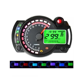 Adjustable LCD Digital Universal Tachometer 2 color Backlight Motorcycle Speedometer Odometer MAX 299KM/H