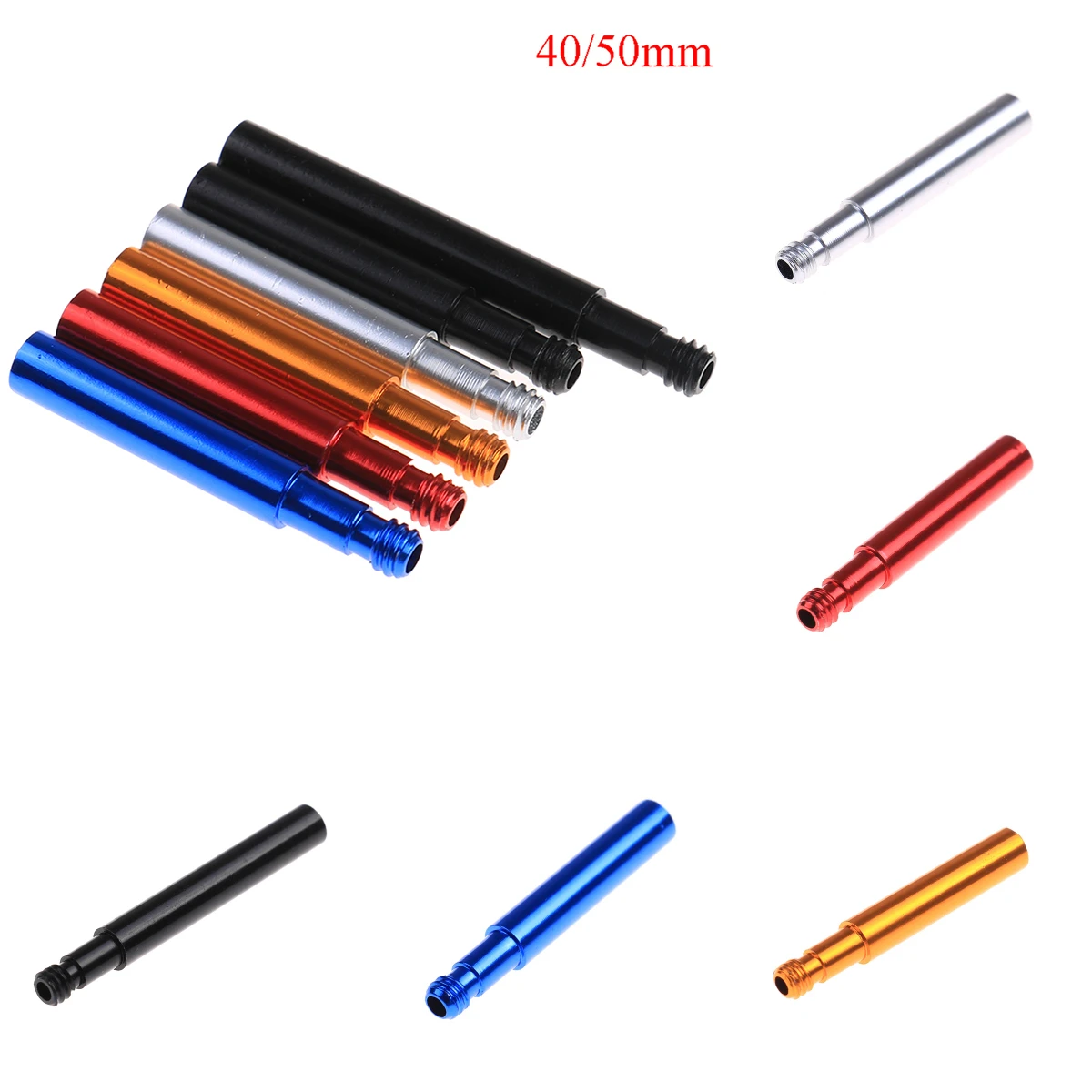 Bicycle Presta Valve Extender Bike Tire Wheel 40/50mm French Valve Extenders Caps Core Adapter Aluminium Alloy