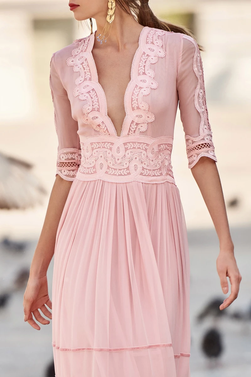 Pink Lace Dress High end Big name 