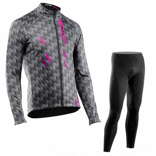 NW new Cycling Jersey long sleeve set mountain bike Cycling Clothing set Spring Autumn Clothing Ropa Ciclismo Hombre C25 - Цвет: 9