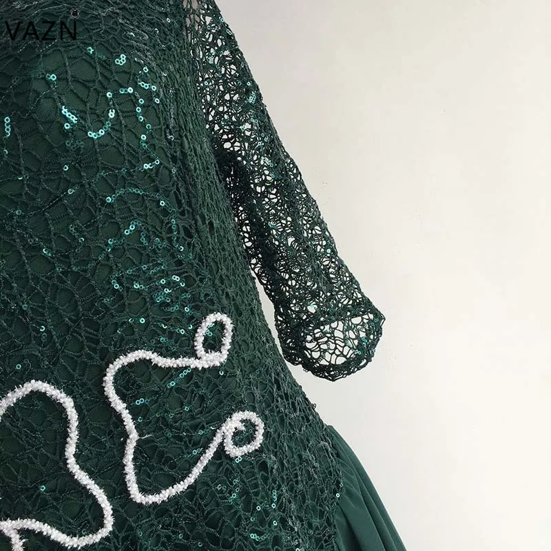 VAZN/ новое летнее элегантное женское платье длиной до пола, 6 цветов, сексуальное длинное платье с длинными рукавами и кружевом, красивые платья для вечеринки JN02