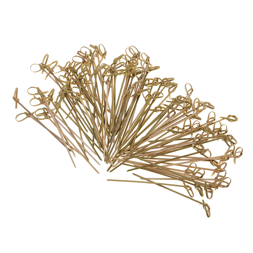 Cocktail Sticks Buffet Party Wooden Toothpicks, Knot Patterns, Cocktail Party Picks, Deco Picks, Set / 100pcs