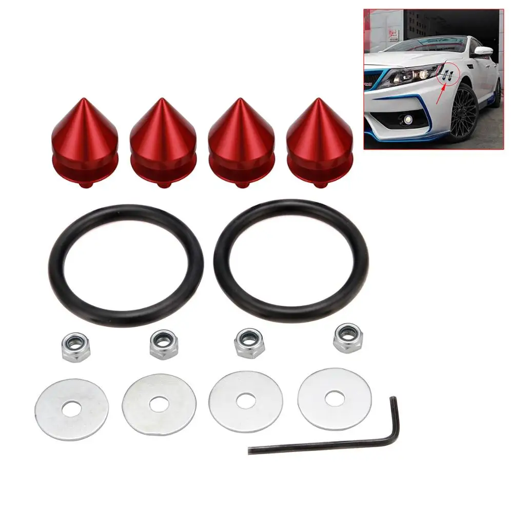 Bule/Red/Black/Silver Univer шип автомобильный Бампер Шайба Болт быстроразъемный крепеж автомобиля анти-столкновения хвостовой конус - Цвет: Красный