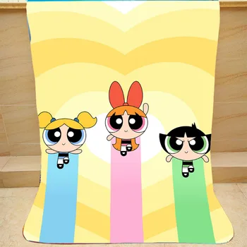 

Powerpuff Girls Coral Fleece Throw Single Fall Blanket For Bed Powerpuff Sleeping Shipping Throw Blanket Drop Bedding Cover Girl