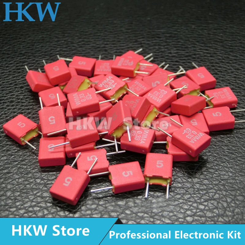 mks2 5mm filme capacitor hi fi capacitores de audio 63v 334 330nf 033uf 02