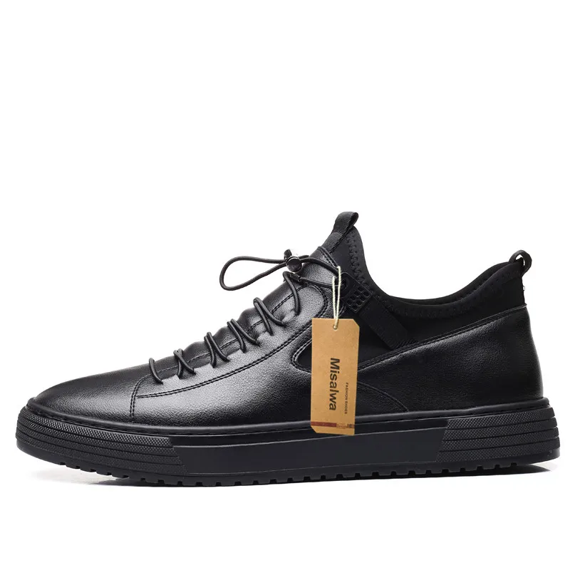 Misalwa White Leather Men Casual Sneakers Summer Breathable Men's Shoes 2020 All-match British Board Trend Student Moccasins