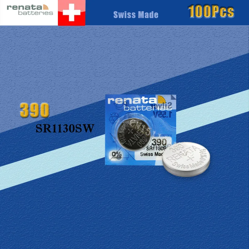 100 X перезаряжаемая батарея из оксида серебра 390 SR1130SW 1130 1 55 в 100% оригинальный бренд