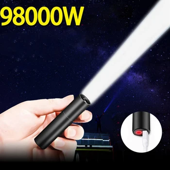 

Mini LED Flashlight Light 3 Lighting Modes Waterproof USB Rechargable Torch Telescopic Zoom Portable for Night Lighting