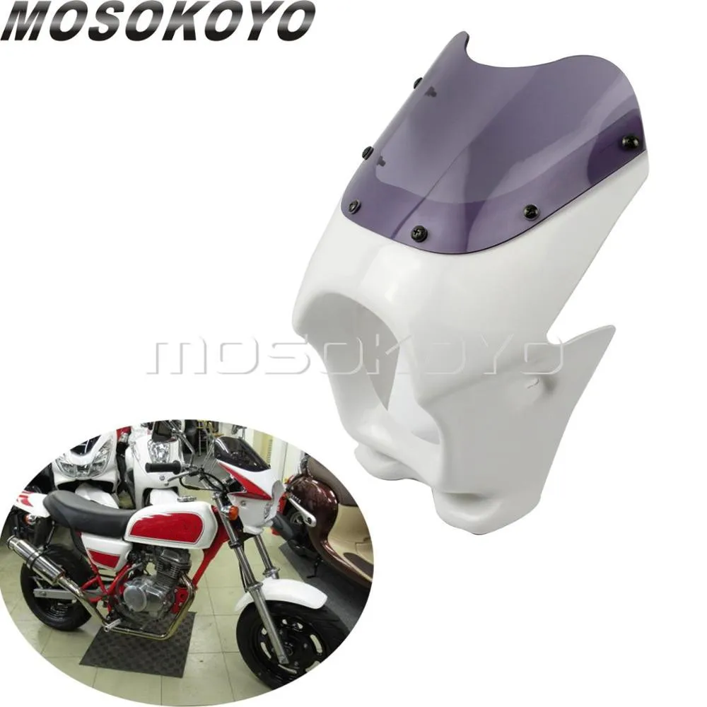 Cafe Racer 5 "Carenatura Faro Anteriore Per Honda Suzuki Yamaha Kawasaki Ape Monkey Benri Cb Nsr Rz Yb Tw Ar 50 80 125 Maschera