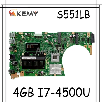 

Akemy S551LB Laptop motherboard For Asus S551LB S551LN S551LD S551L Test original mainboard 4G RAM I7-4500U GT840M -2G
