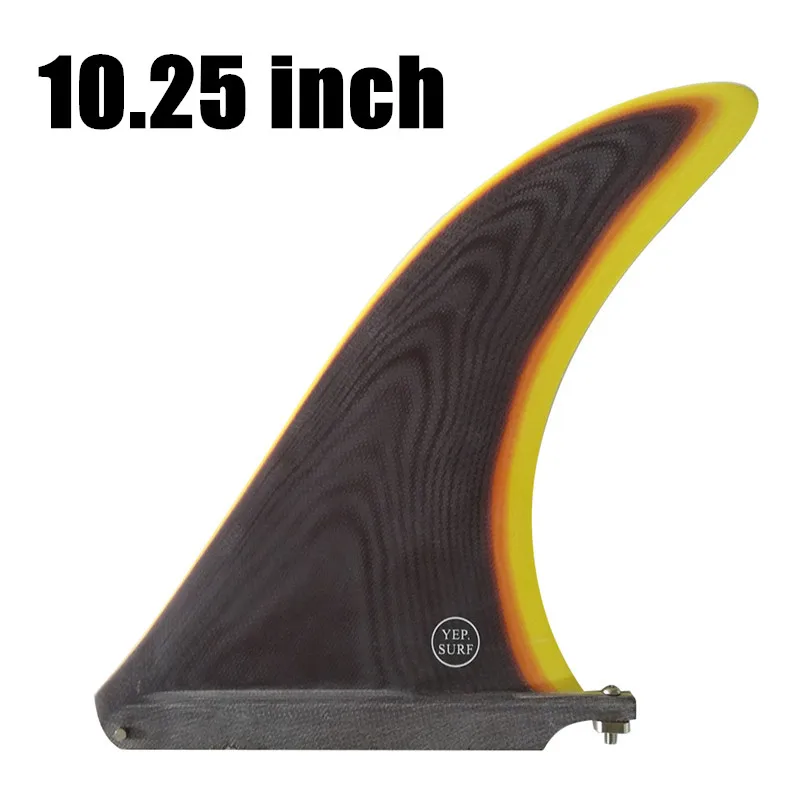 brown 10.25 inch Серфборд плавник " до 11" Длина серфборд Центр плавники весло доска лонгборд один плавники Высокая стекловолокна плавник - Цвет: brown 10.25 inch