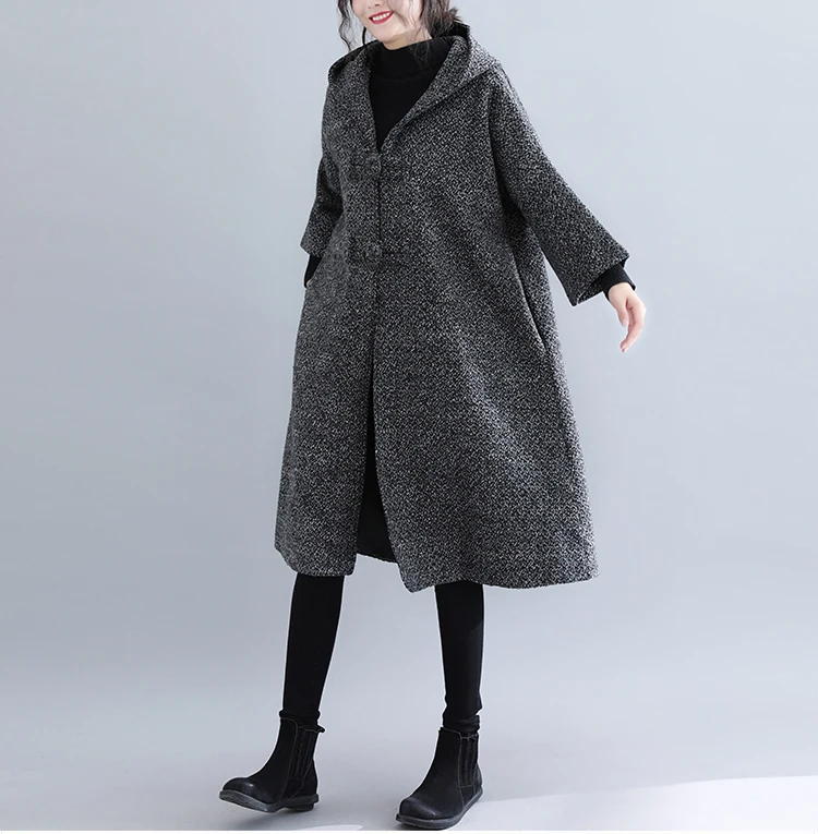 Шерстяная большого размера пальто женские куртки зимние свободные с длинным рукавом винтажные шерстяные смеси утолщаются бархатные пальто кардиган ветровка