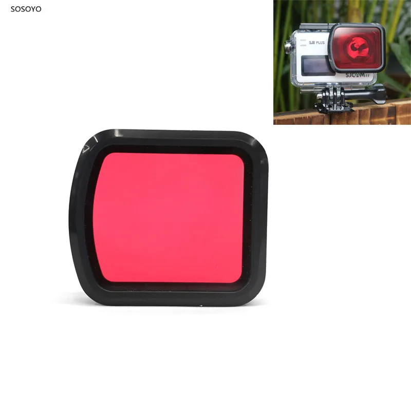 Diving Filter Lens Protection Cover Underwater Swimming Red For SJCAM SJ8 AIR PRO PLUS Action Sports Camera Accessories | Электроника