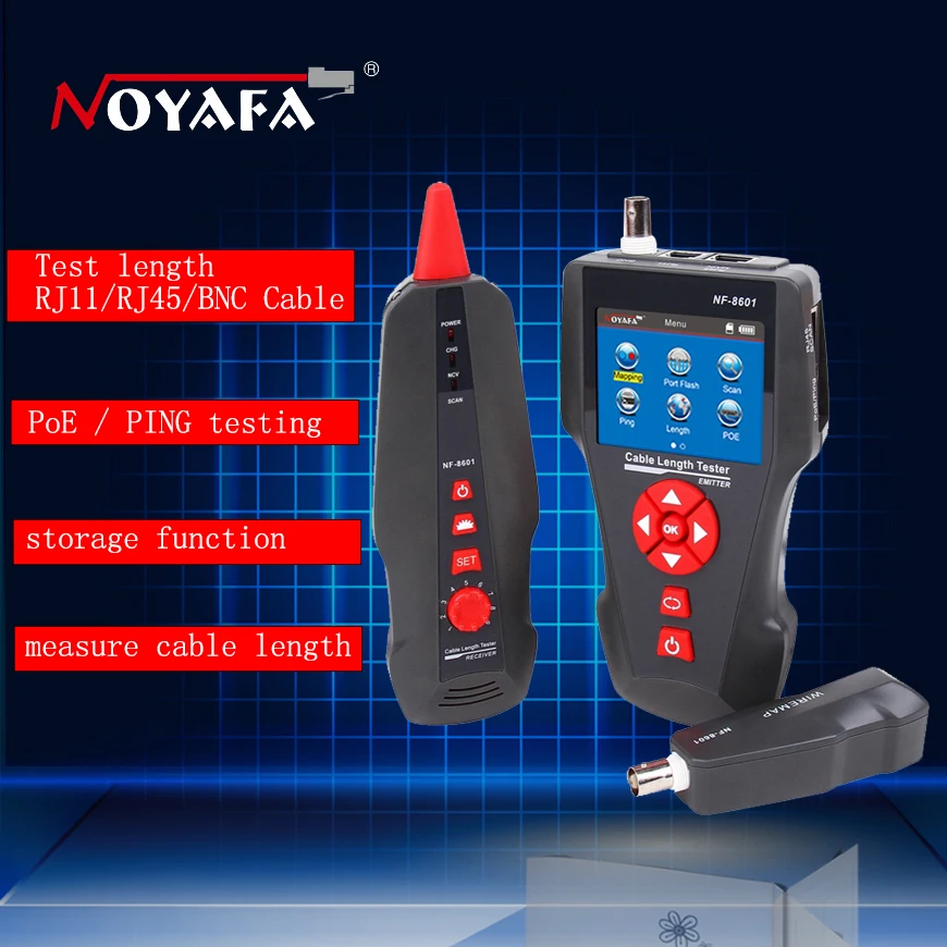 

NF-8601 Multi-functional Network Cable Tester LCD Cable length Tester Breakpoint Tester Cable checker Telephone checker RJ45