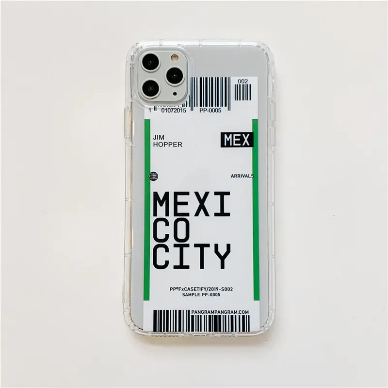 Lovebay Горячая INS этикетка штрих-код город чехол для телефона для iPhone 11 Pro XR X XS Max 7 8 Plus письмо Нью-Йорк прозрачный мягкий ТПУ задняя крышка - Цвет: 8756