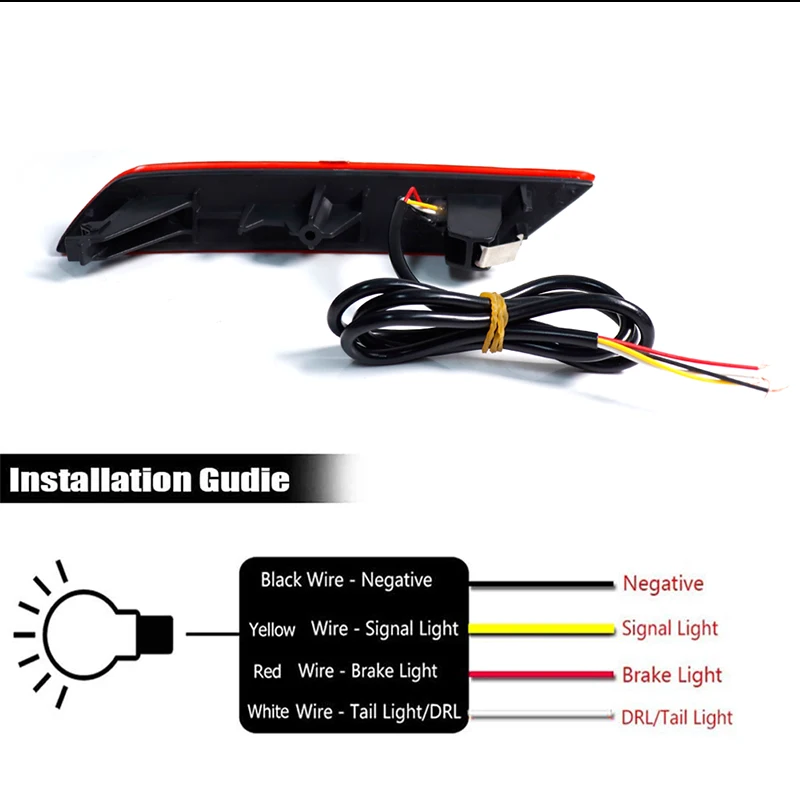 Ijdm f1-led piscando pára-choques refletor luzes para