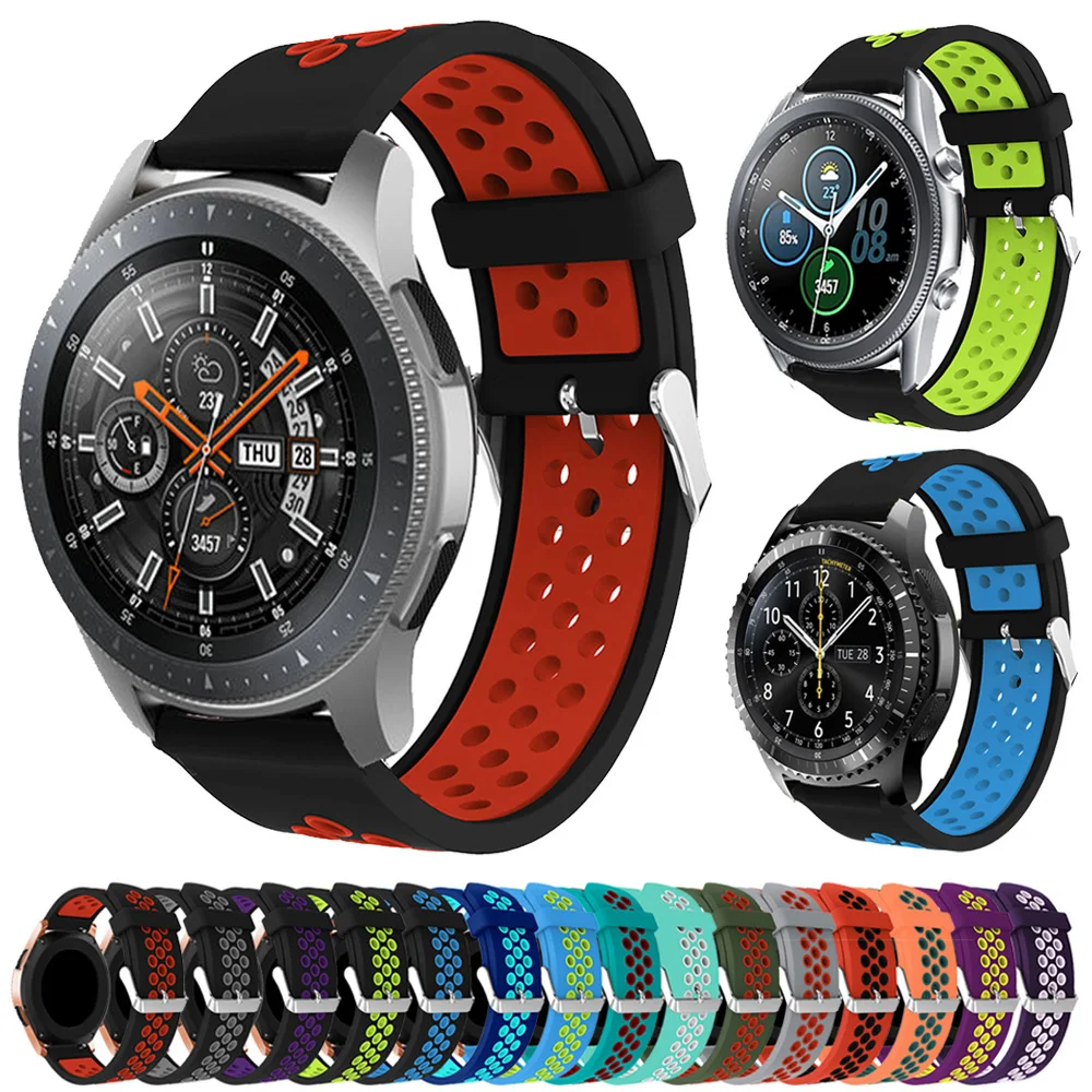

Ремешок силиконовый для Samsung Galaxy Watch 42 мм 46 мм, спортивный браслет для мужских часов Gear S3 Frontier/S2, 20 мм 22 мм