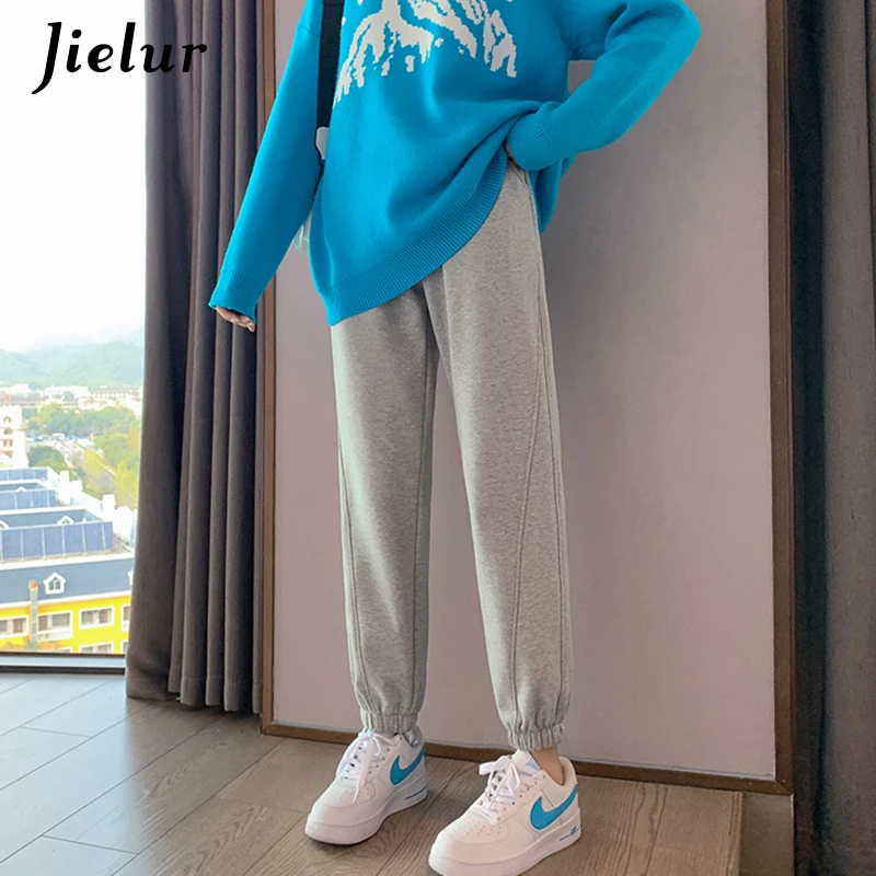 

Jielur Sweatpants Women Straight Casual Trousers Loose Fashion Sports Pants Balck Trousers Female Joggers Streetwear Pants M-XXL