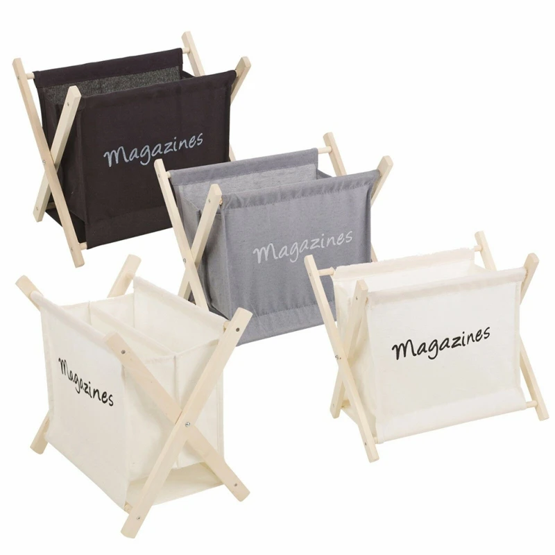 

Household Wooden Unique Portable Simple Foldable Cloth Storage Rack Magazine Newspaper Rack Household Organiser Floor Stand