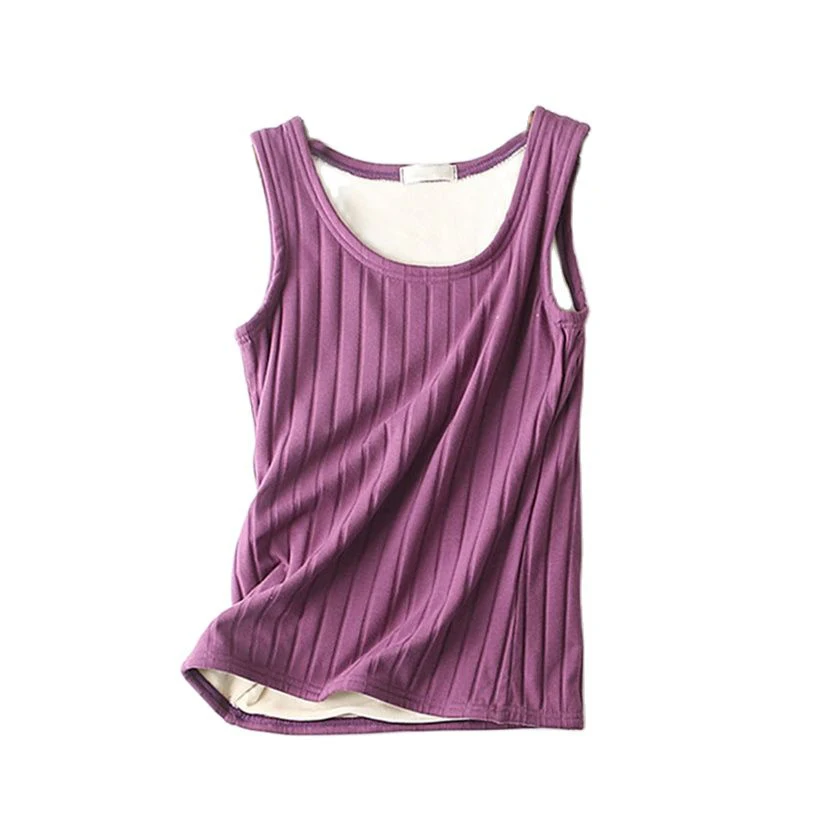 

Spring Women Fashion Warm Plus Size Vest Based Sleeveless Tank Tops Female Thick Velvet Vests Tanks Tees Bottomings Lingerie