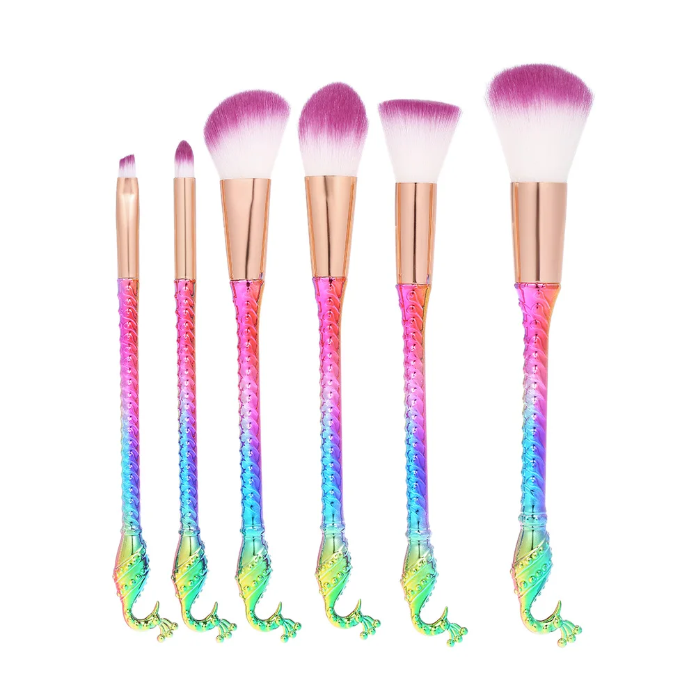 

6Pcs/set Professional Nylon Hair Cosmetics Brush Tools Makeup Brushes Set Powder Foundation Eyeshadow Lip Make Up Brushes