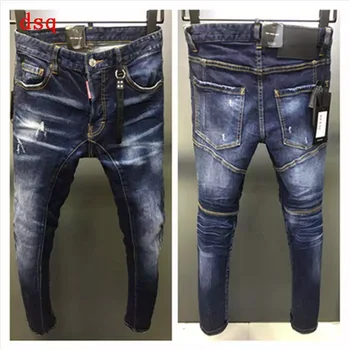 

NEW Men Jeans Ripped for Men Skinny DSQ D2 Jeans Pants Men Jeans Zipper Outwear Man Pants 1 order